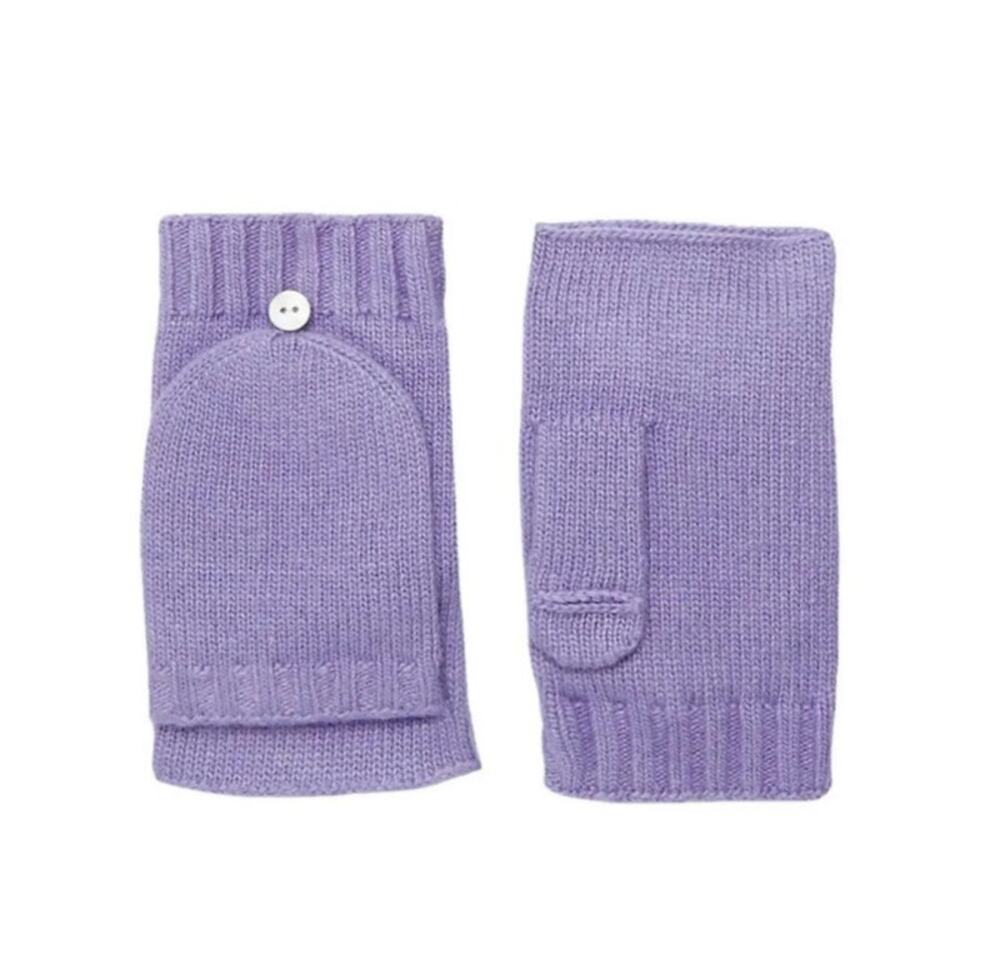 Portolano Womens Flip-Top Mittens in Dusty Lavender - OS